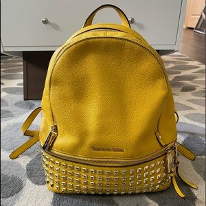 Rhea Studded Pebbled Michael Kors Backpack